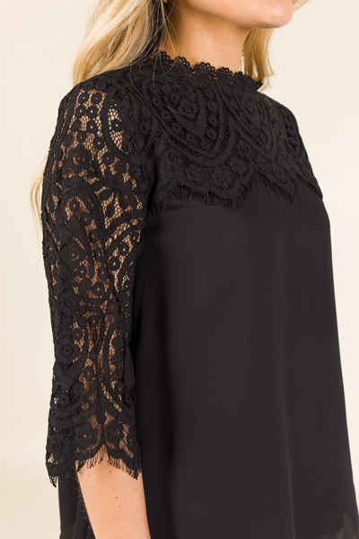 Classy Lace Top, Black