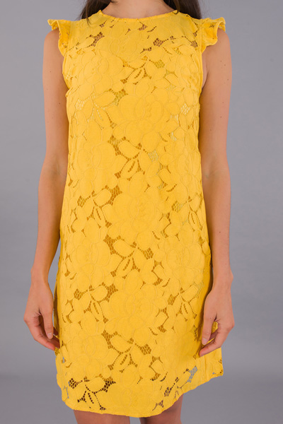 Aurora Lace Dress, Yellow