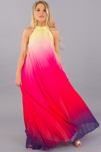 Pleated Ombre Maxi