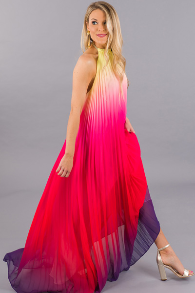 Pleated Ombre Maxi