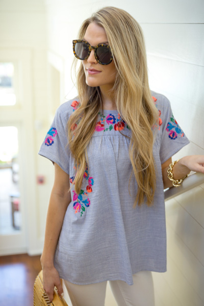 Beach Embroidery Top