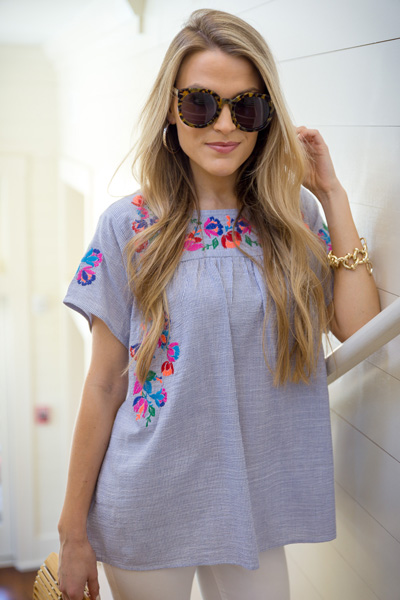 Beach Embroidery Top