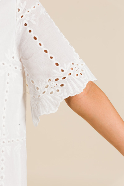 Essential Eyelet Shift, Off White