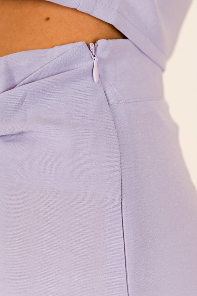 Side Tie Pants, Lilac Grey