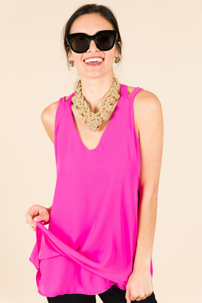 X Back Cami, Hot Pink 