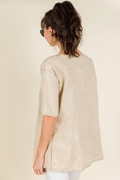 Teak Zip Through Tunic - Sand