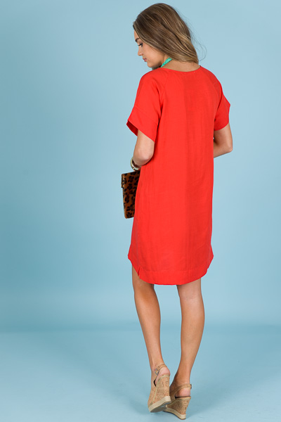 Classic Girl Dress, Red