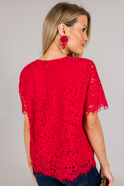 Elli Lace Top, Red