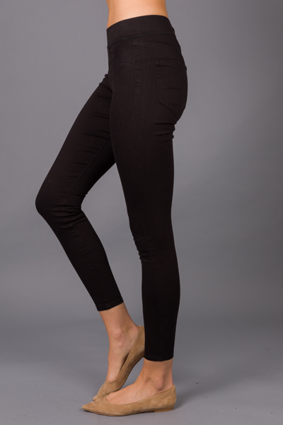 Elyse Denim Leggings, Black