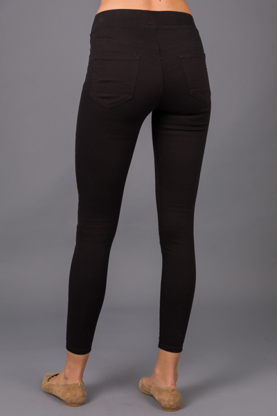 Elyse Denim Leggings, Black