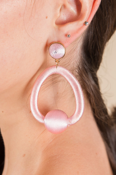 Trapeze Earring, Baby Pink