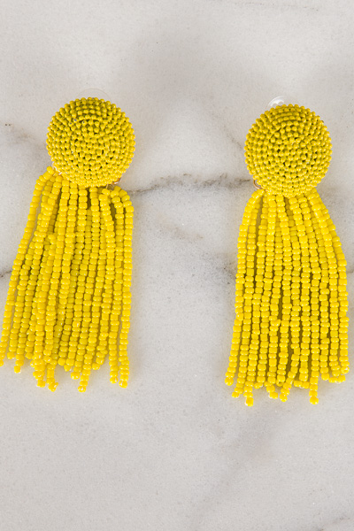 Disc and Fringe Earring, Yellow