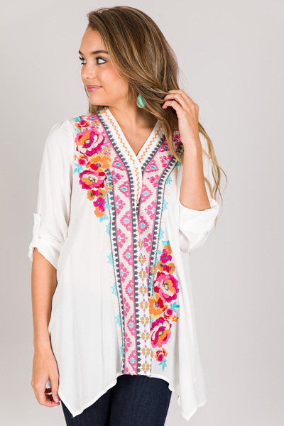 Beach Embroidered Top