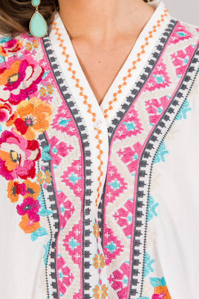 Beach Embroidered Top