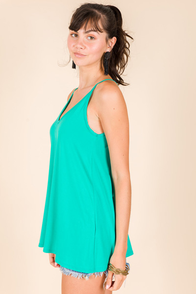 Bamboo Tank, Teal