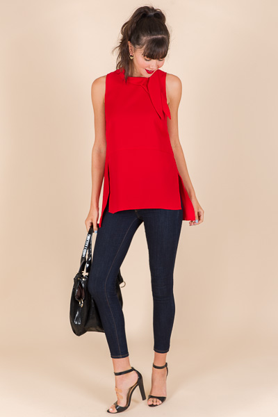 Celeste Bow Top, Red