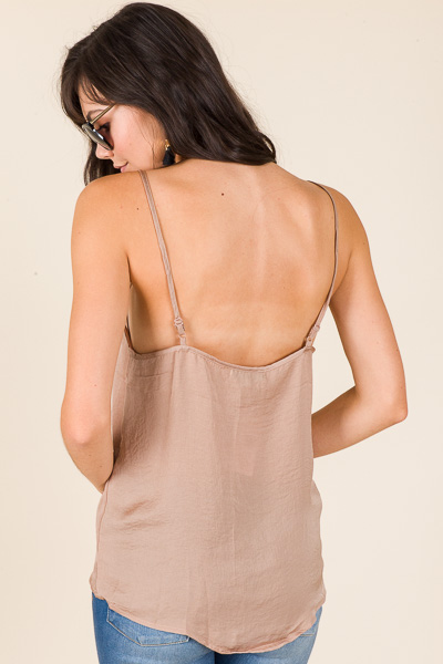 Lace Inset Cami, Taupe