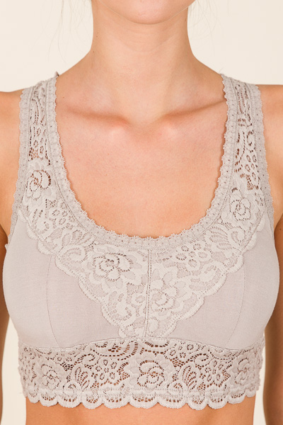 Lace Padded Bralette, Champagne