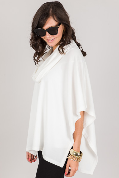 Classic Poncho, White