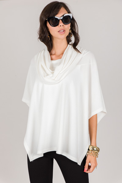 Classic Poncho, White