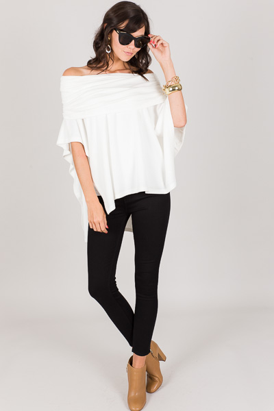 Classic Poncho, White