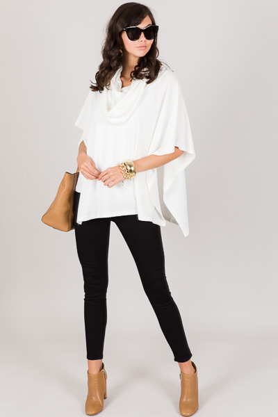 Classic Poncho, White