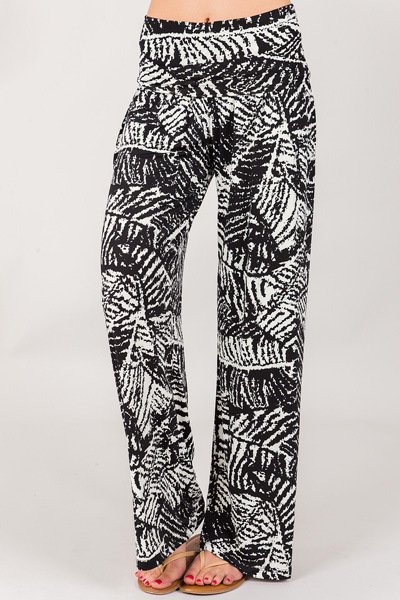 Abstract Leaf Palazzos, Black