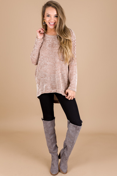 Chenille Rows Sweater