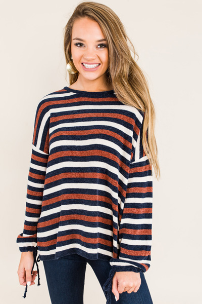 Chenille Stripe Sweater