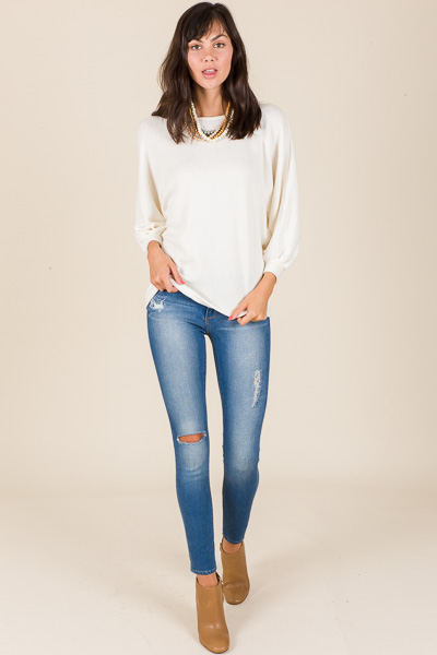 Solid Dolman Thermal, Cream