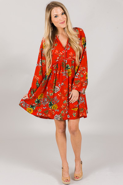 Red Floral Frock