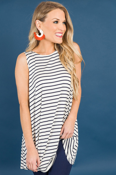 The Best Thing Tunic, Navy Stripe