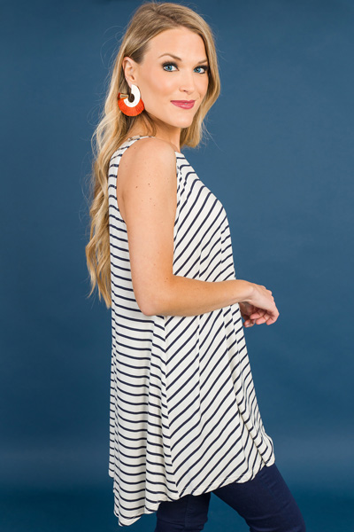 The Best Thing Tunic, Navy Stripe