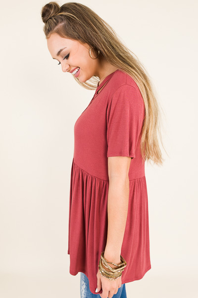 Strappy Neck Babydoll Tee