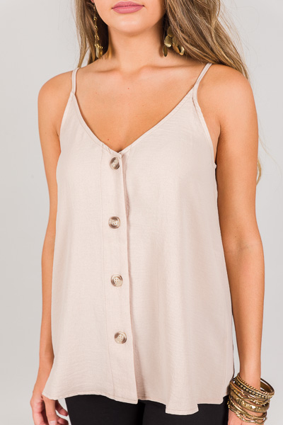 Buttoned Up Cami, Sand