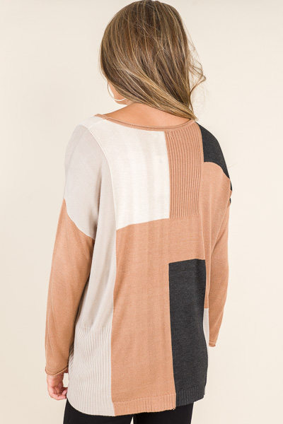 Neutral Colorblock Sweater