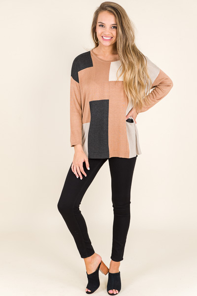 Neutral Colorblock Sweater