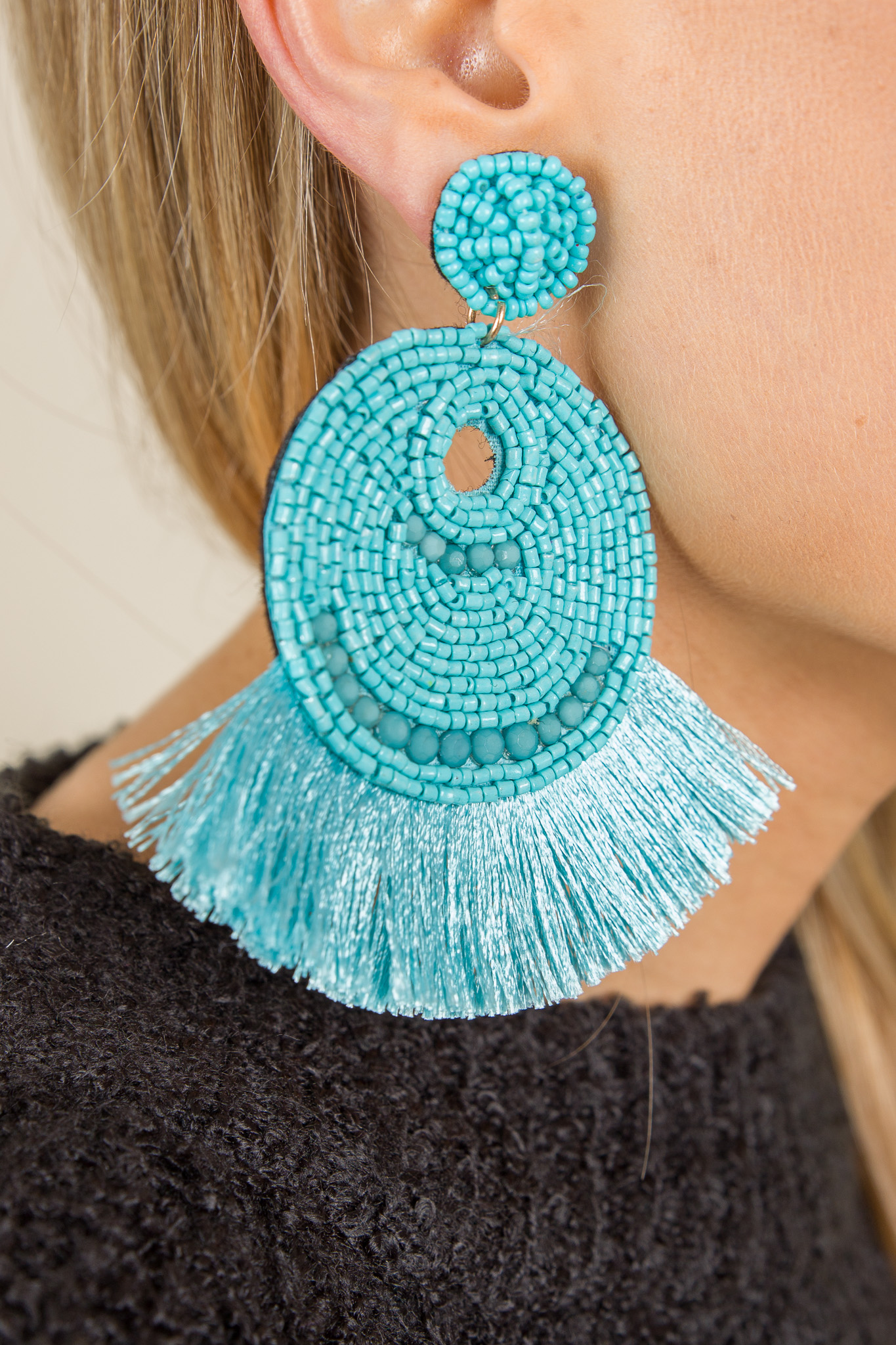 Chelsea Fringe Earring, Turquoise
