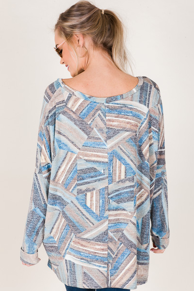 Printed Boxy Sweater