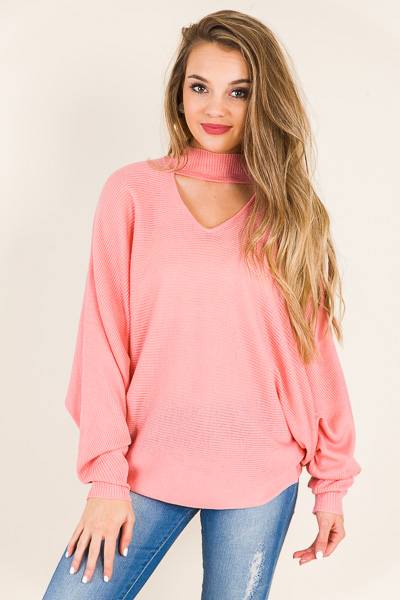 Clea Choker Sweater, Rose