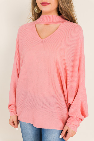 Clea Choker Sweater, Rose