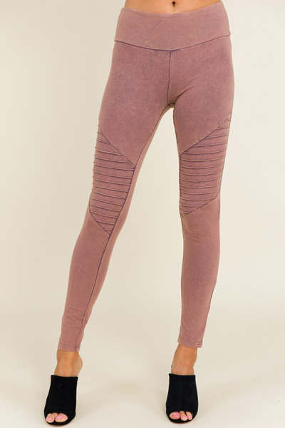 Red Bean Moto Leggings