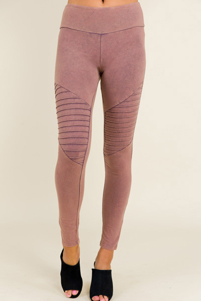 Red Bean Moto Leggings