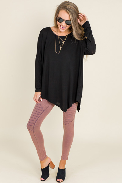 Red Bean Moto Leggings
