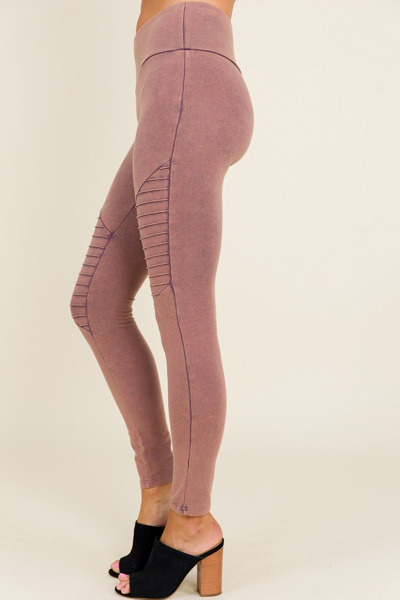 Red Bean Moto Leggings