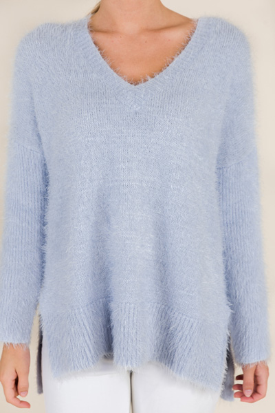 Fuzzy Sweater, Ice Blue