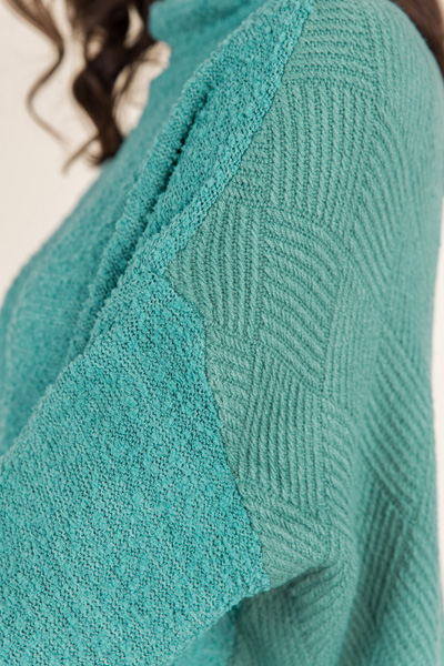 Rolled Sleeve Sweater, Teal