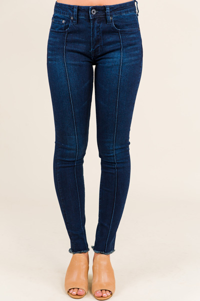 Mid Rise Front Seam Skinny