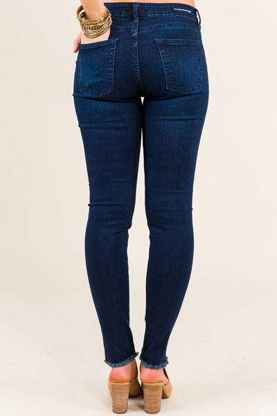 Mid Rise Front Seam Skinny