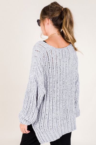 Silver Chenille Sweater